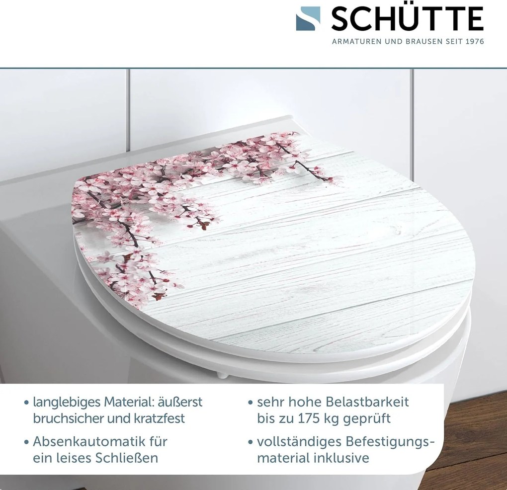 Eisl Sanitär WC sedadlo MDF Soft Close Flowers and Wood High Gloss 80549