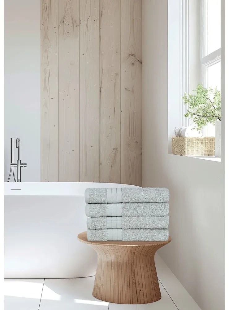 Svetlosivé froté bavlnené uteráky v súprave 4 ks 50x100 cm – Good Morning