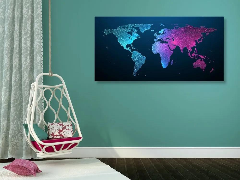 Obraz nočná mapa sveta - 100x50