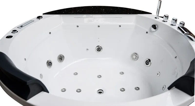 BPS-koupelny Hydromasážna vaňa HYD-DE916-155 155x155 s ohrevom vody, hnedý panel