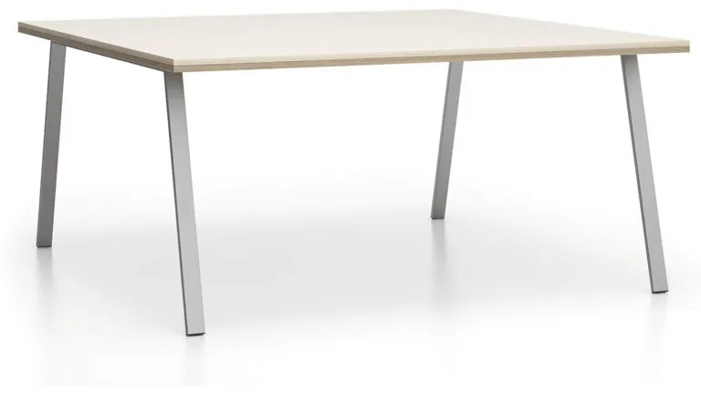 Kancelársky rokovací stôl DOUBLE LAYERS, bez prepážok, dub prírodný/dub morený