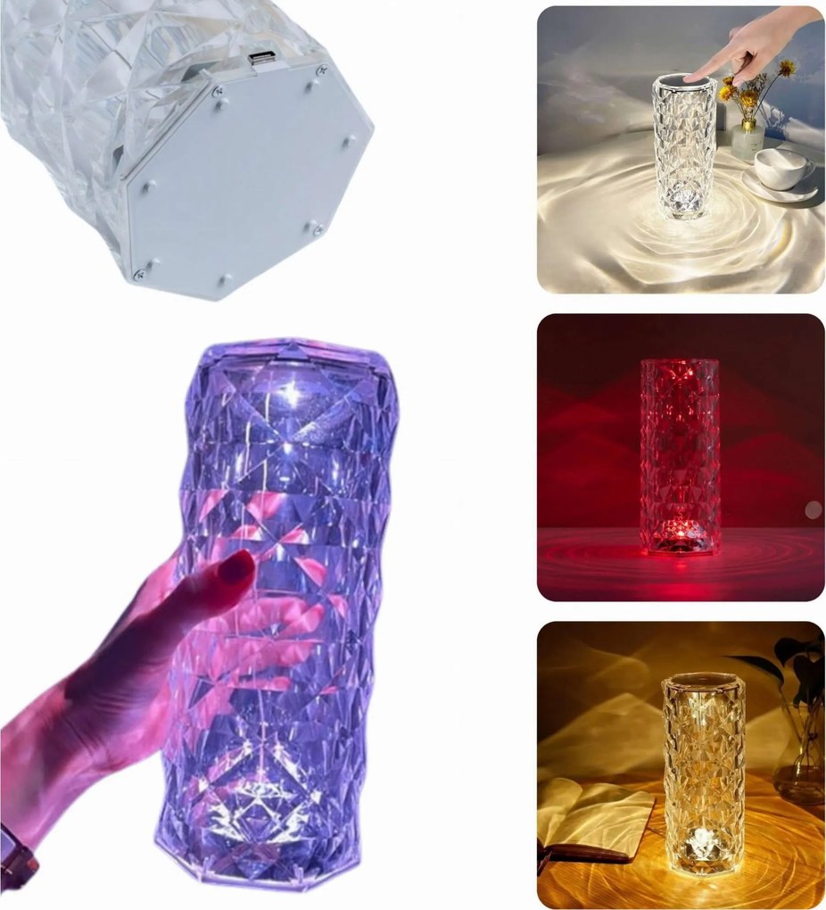 Dekoračné LED osvetlenie ROSE DIAMOND - 21 cm - multikolor