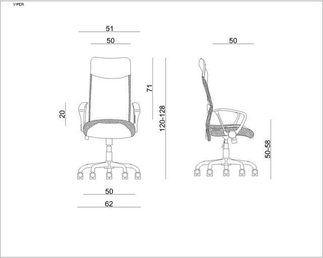 KANCELÁRSKA STOLIČKA VIPER RÔZNE FARBY / LÁTKY