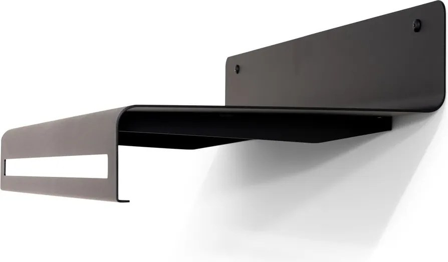 Čierny kovový nástenný vešiak s poličkou 78 cm Sway – Spinder Design
