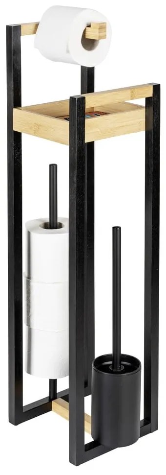 Bambusový stojan na toaletný papier s kefou Braidi - Wenko