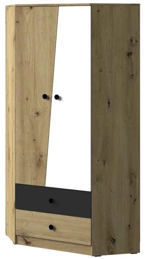 Skriňa rohová Nero 02  87 – Čierna Mat