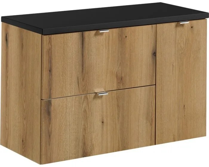Kúpeľňová zostava Nova Oak 90 cm so skrinkami dub coast evoke/čierna