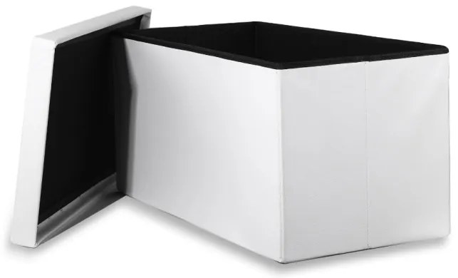 Skladacia lavička s vekom XXL biela