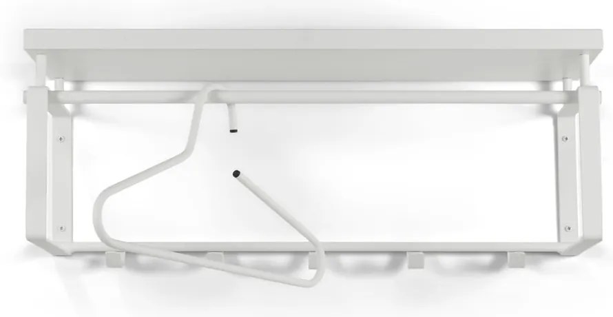 Biely kovový nástenný vešiak s poličkou 70 cm Rex – Spinder Design