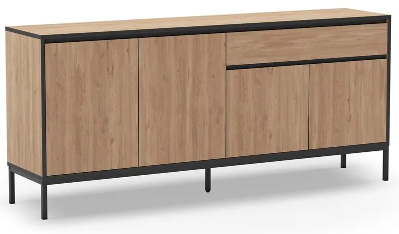 Nízka komoda v dekore duba v prírodnej farbe 180x80 cm Lorenza – Marckeric