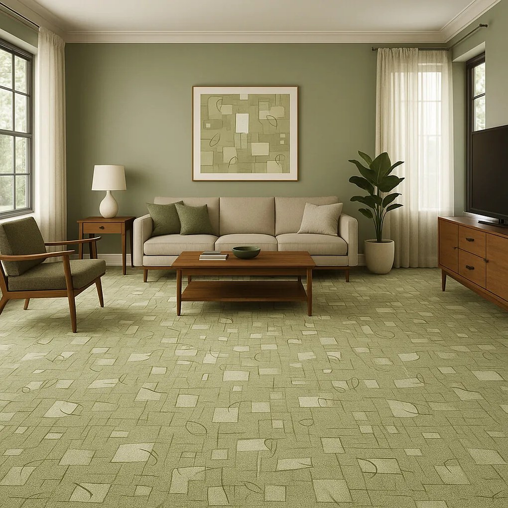 Metrážny koberec Libra 29, na mieru, šíře 4m,5m, zelená, filc, chodba / predsieň, AladinWorld Expres