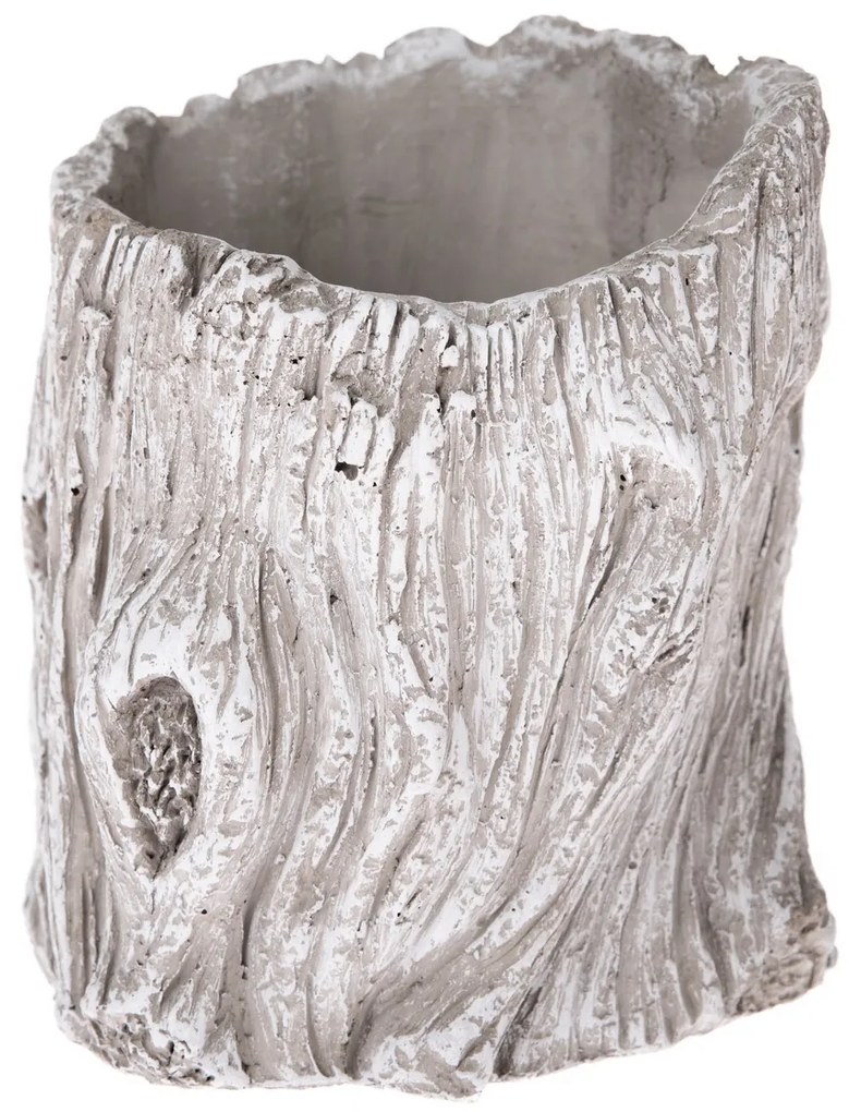 Betónový kvetináč dekor Kôra stromu, sivá, 12 x 13,5 cm, pr. 12 cm