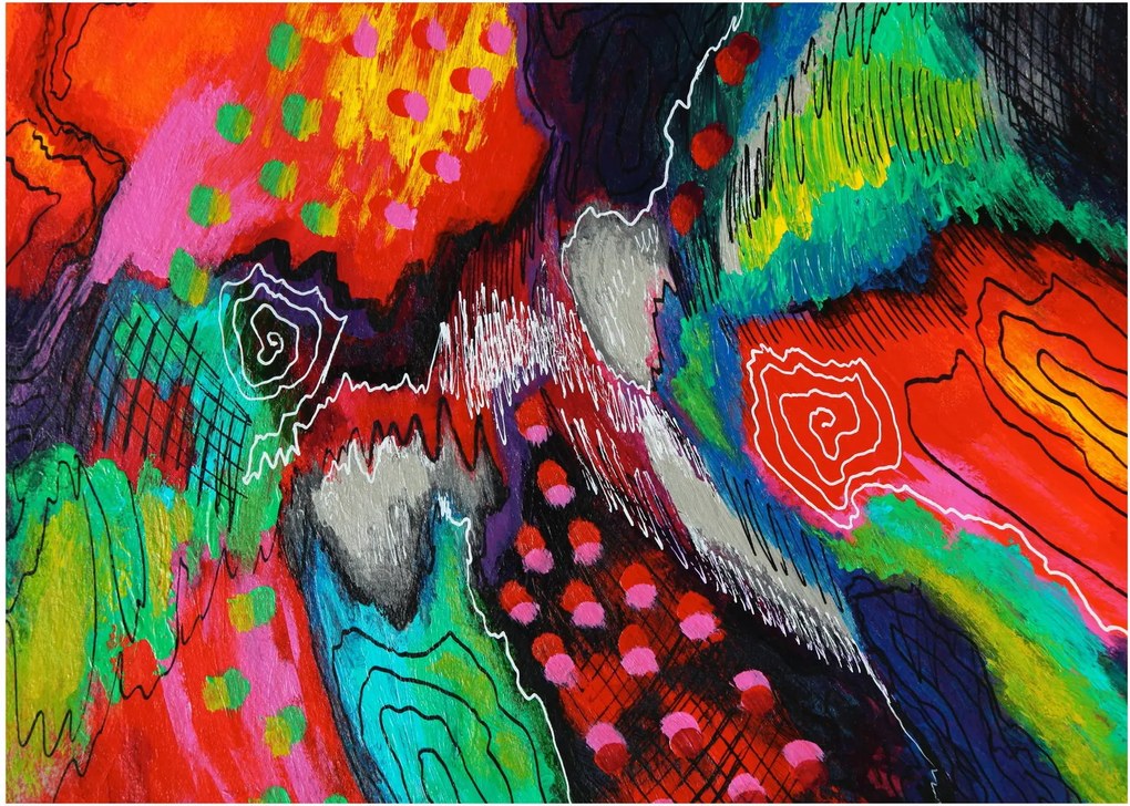 Obraz abstraktné - farby (70x50 cm)