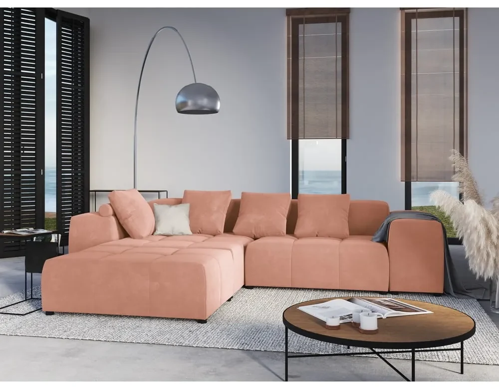 Ružový zamatový vankúš k modulárnej pohovke Rome Velvet - Cosmopolitan Design