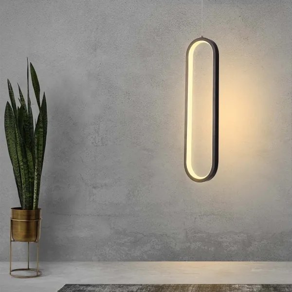 LED Luster na lanku LED/13W/230V 3000K čierna