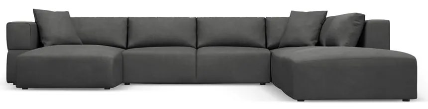 Tmavosivá rohová pohovka do "U", pravý roh Esther - Milo Casa