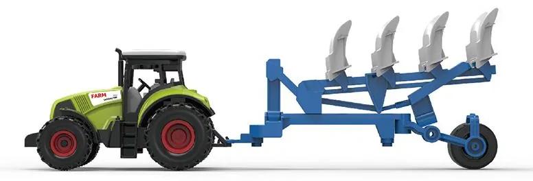 Traktor plastový so zvukom a svetlom s vlečkou pre orbu