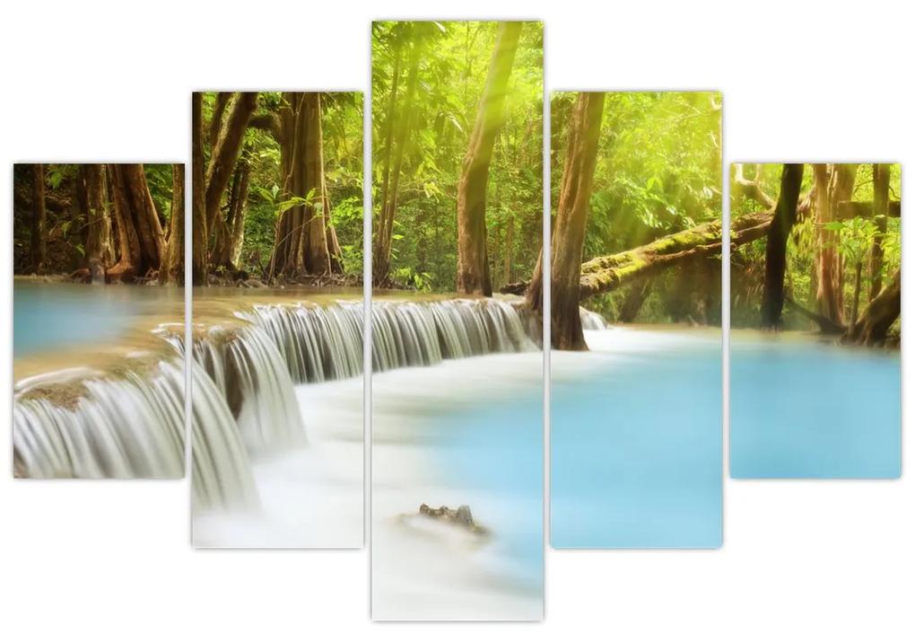 Obraz Huay Mae Kamin vodopádu v lese (150x105 cm)
