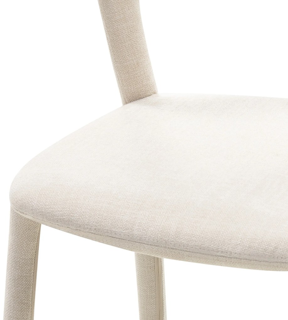 Čalouněná designová jídelní židle Calma světle béžová