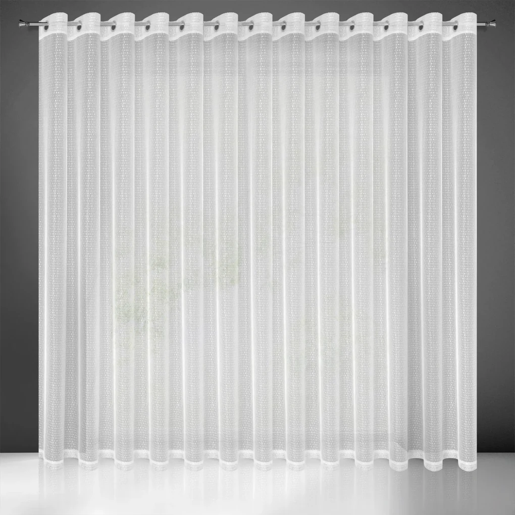 ZÁCLONA NA KRÚŽKOCH KATRIANA 400X250 CM BIELA