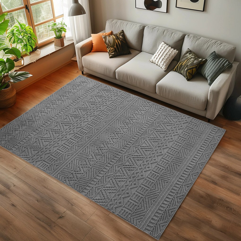 Ayyildiz, Kusový koberec Helix 2202 silver, 160x230, šedá, chodba / predsieň
