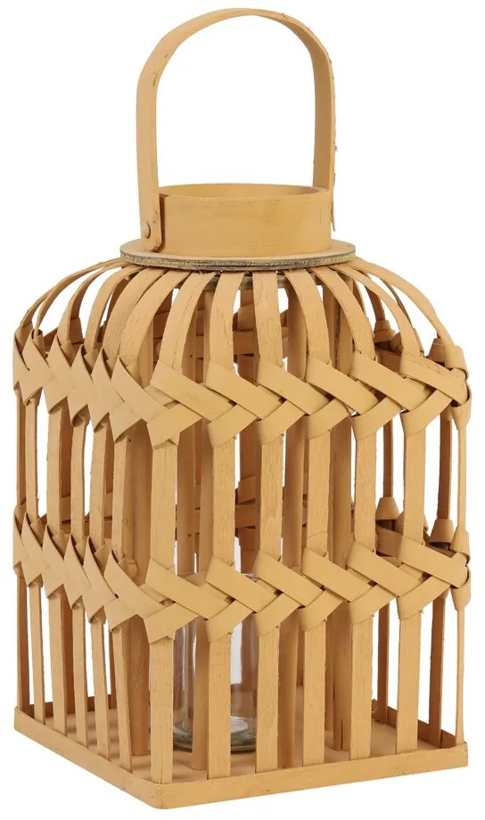 Svetlo hnedá prepletaná lampáš Talia - 22 * ​​22 * ​​36 cm