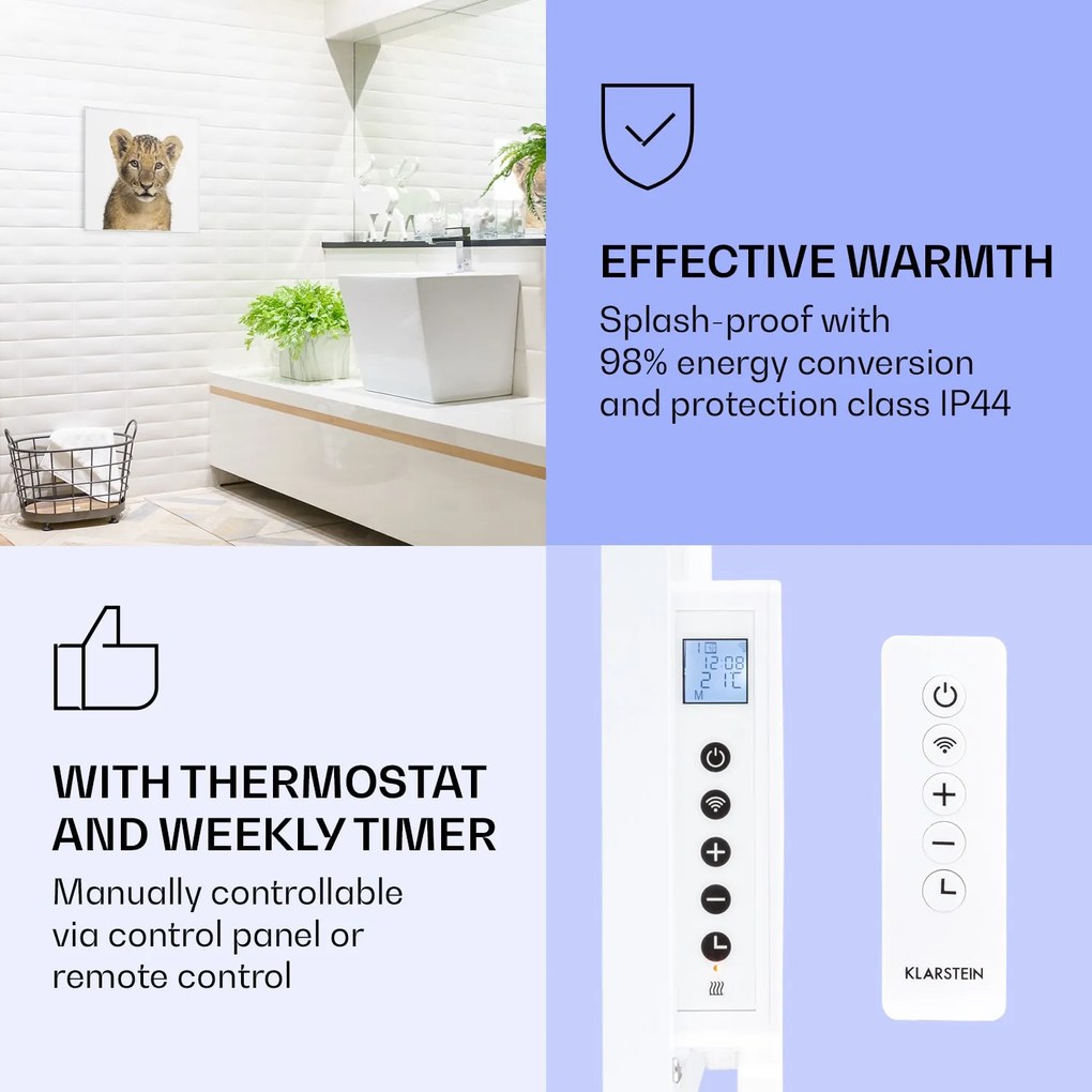 Klarstein Wonderwall Air Art Smart, infračervený ohrievač, 60 x 60 cm, 350 W, lev