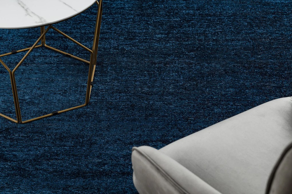 Koberec FLORENCE 24021 Jednfarebný, glamour, plocho tkaný, modrý