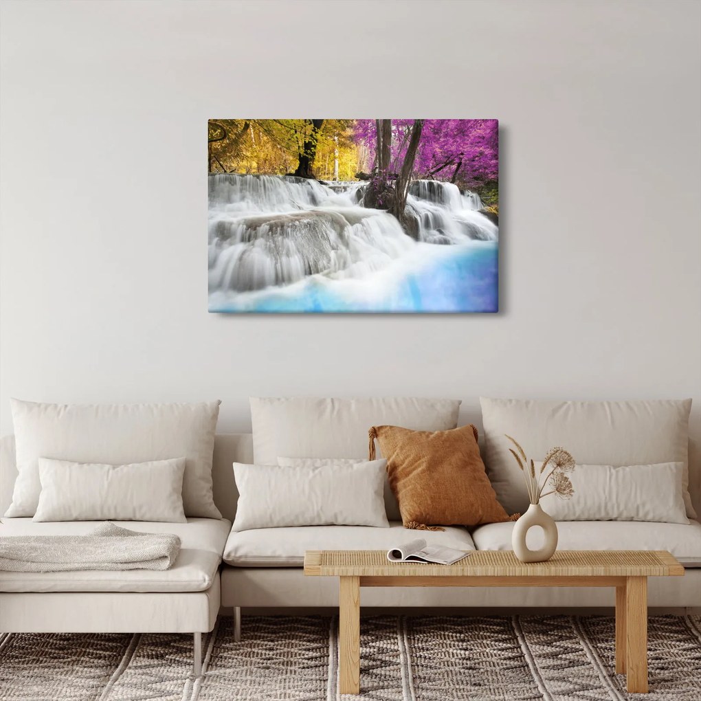 Obraz Erawan vodopádu v lese (90x60 cm)