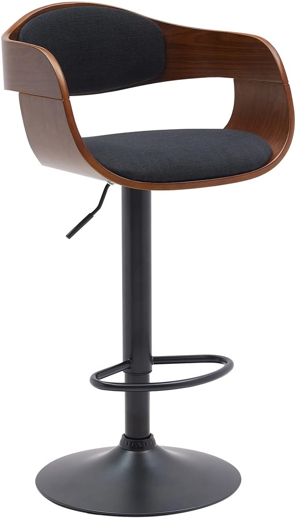 Barová stolička Kingston B - látka, čierny rám - orech/čierna