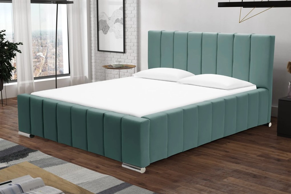 Čalúnená posteľ s úložným priestorom SWEET Mäta 160 x 200 cm