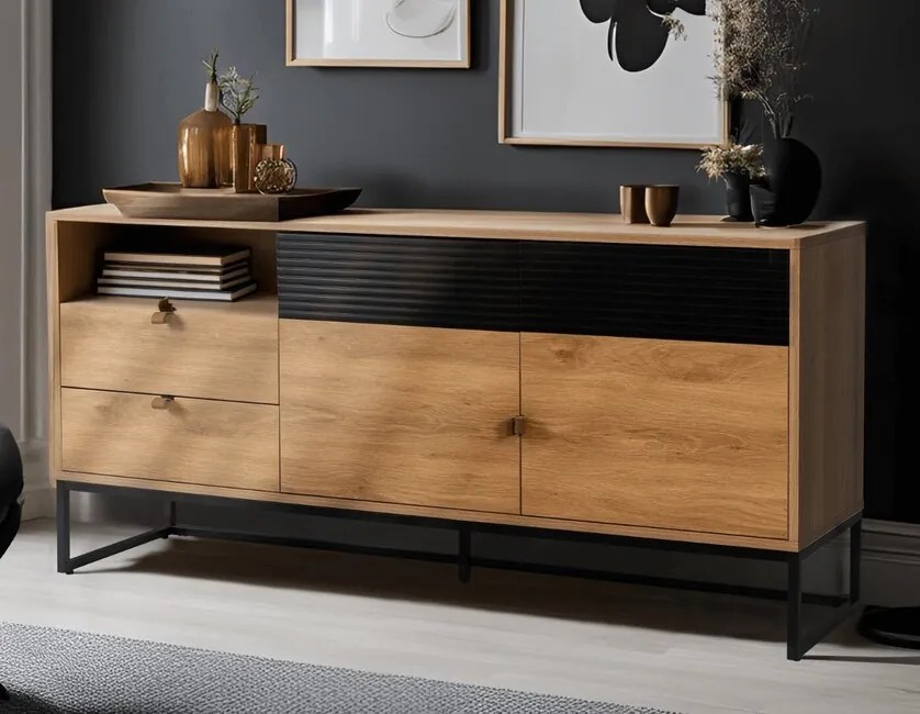 Dizajnová komoda Tarent v dubovom vzhľade 160cm