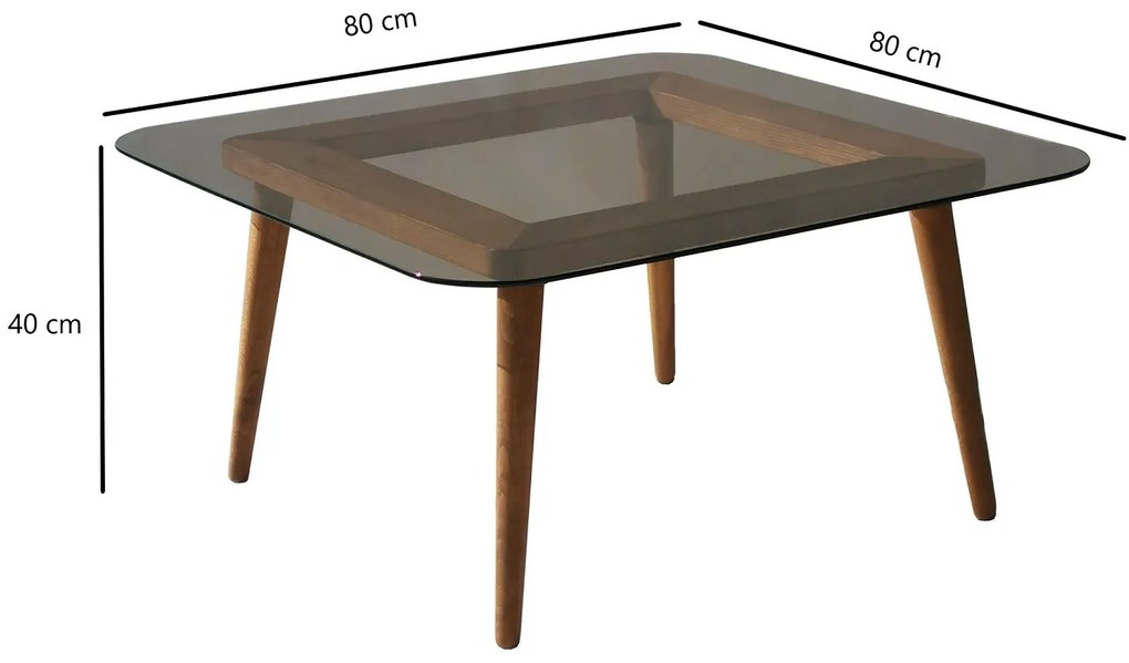 Dizajnový konferenčný stolík Olalla 80 cm bronzový