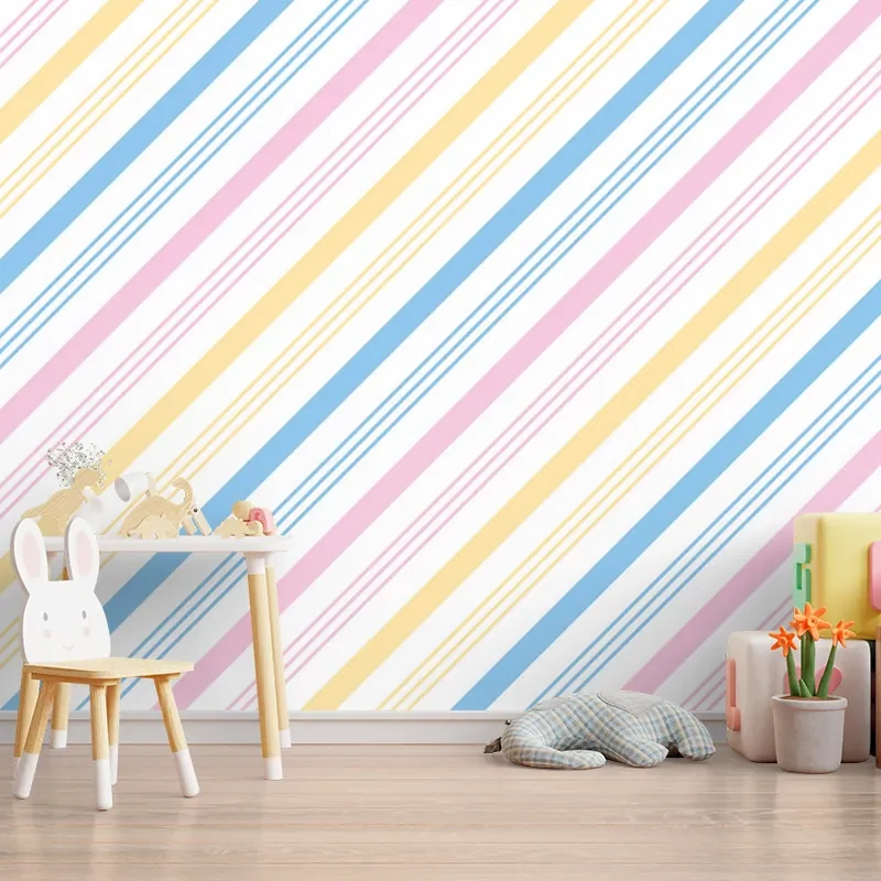 Sablio Tapeta Trojfarebné pruhy - 208x125 cm