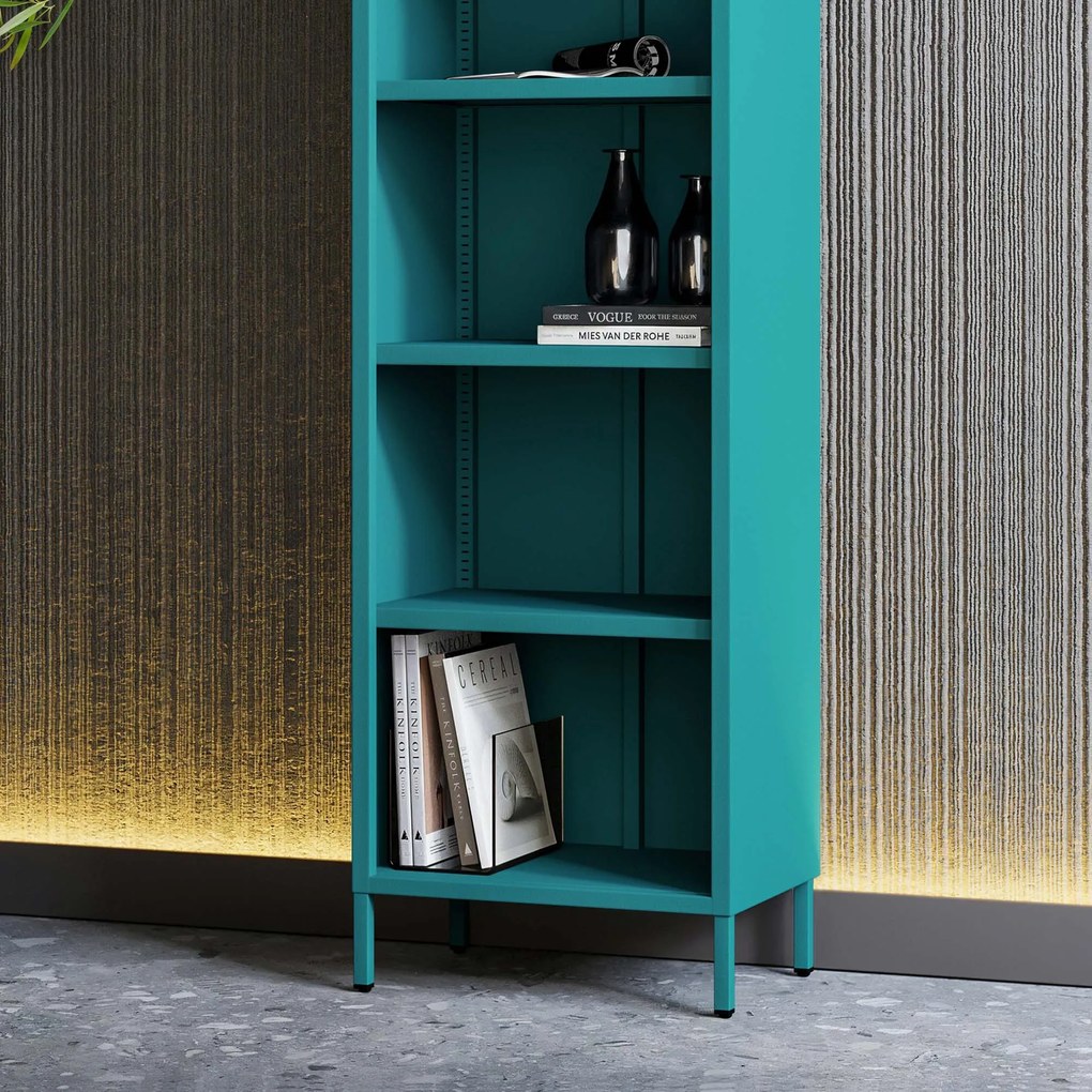 Knižnica do obývačky MARIO, 500 x 1800 x 350 mm, Modern: morská farba