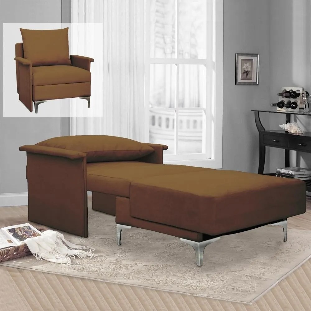 Rozkladacie multifunkčné kreslo + posteľ  BARON – hnedá