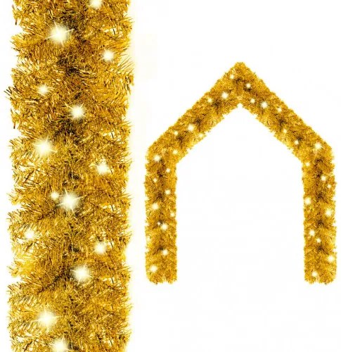 vidaXL Vianočná girlanda s LED svetielkami 20 m zlatá-