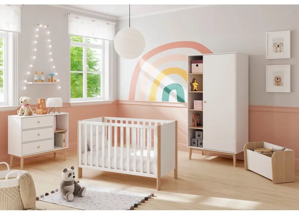 Biela/prírodná postieľka 60x120 cm Esteban - Marckeric