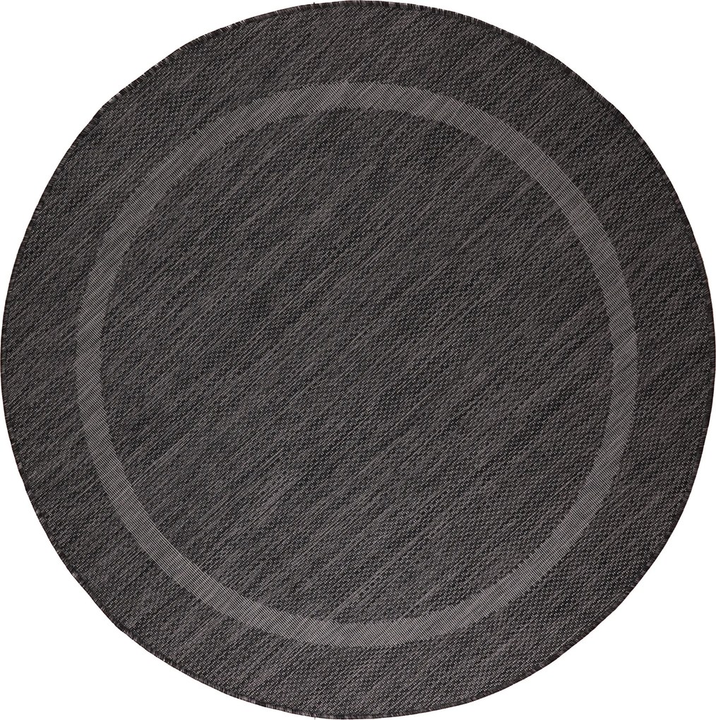 Ayyildiz, Kusový koberec Relax 4311 Black kruh, 120x120 (priemer) kruh, čierna, chodba / predsieň