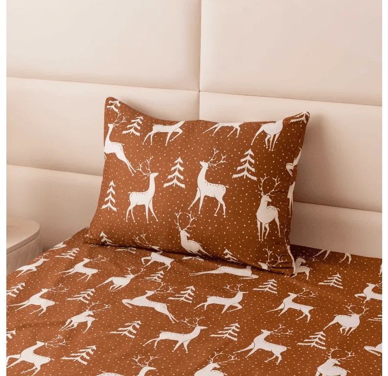 Obliečky z mikrovlákna WHITE DEER hnedé Rozmer obliečky: 2 ks 70 x 90 cm | 200 x 220 cm