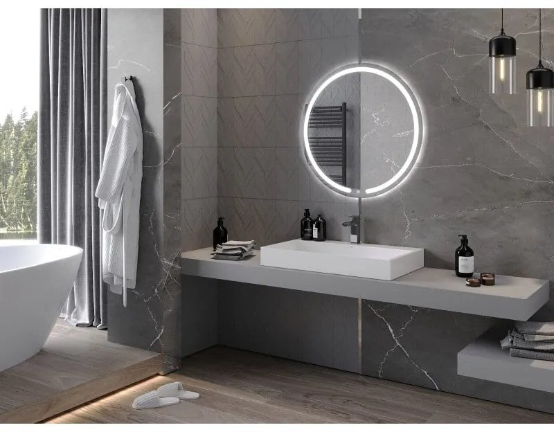 Mexen Rose, LED kúpeľňové zrkadlo s podsvietením 80x80 cm, 6000K, ochrana proti zahmlievaniu, 9810-080-080-611-00