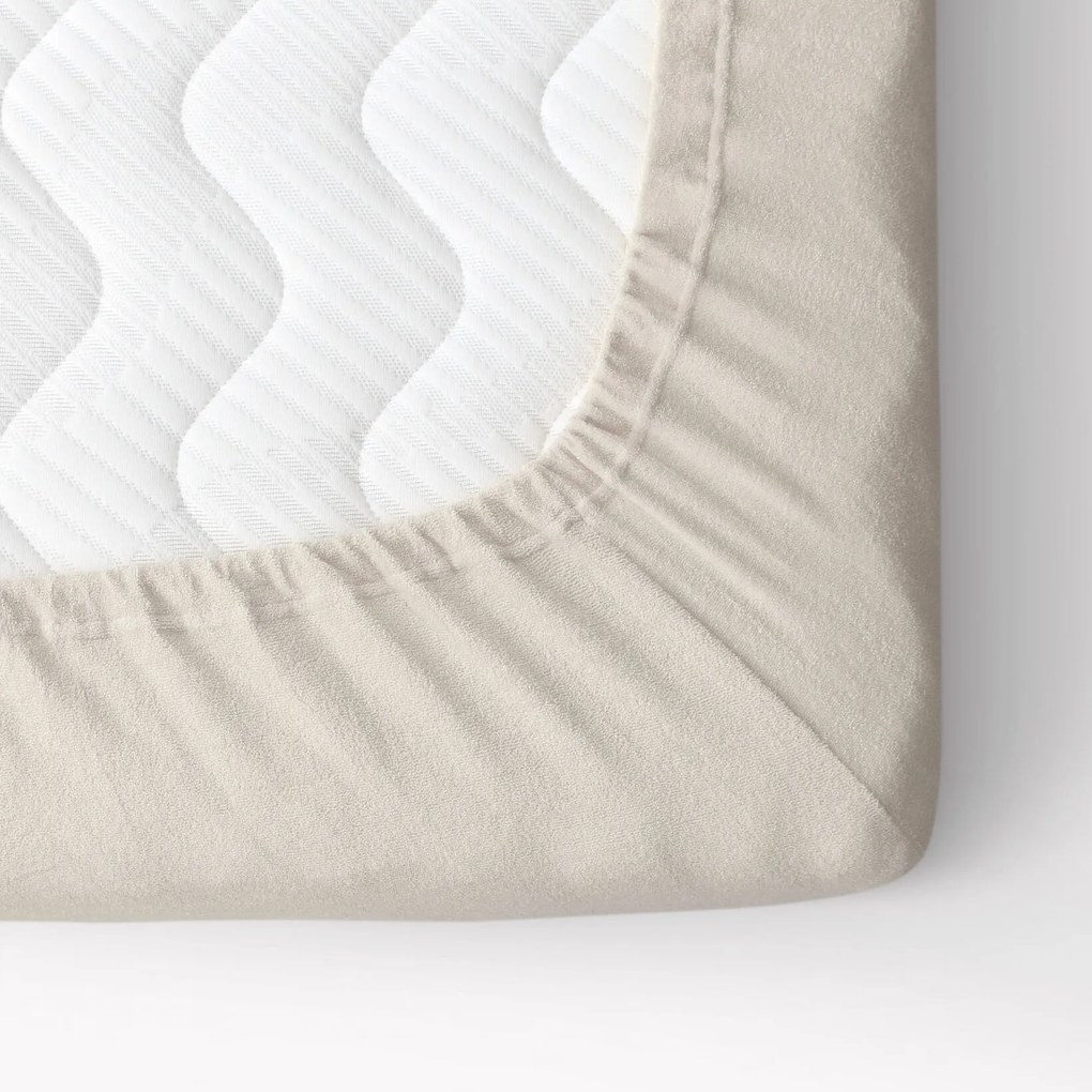 Goldea froté elastická plachta - svetlo béžová 90 x 200 cm