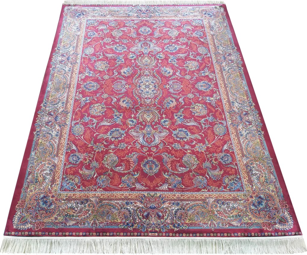 DY Hodvábny exkluzívny koberec Qum Silk 08 - červená Rozmer: 200x300 cm