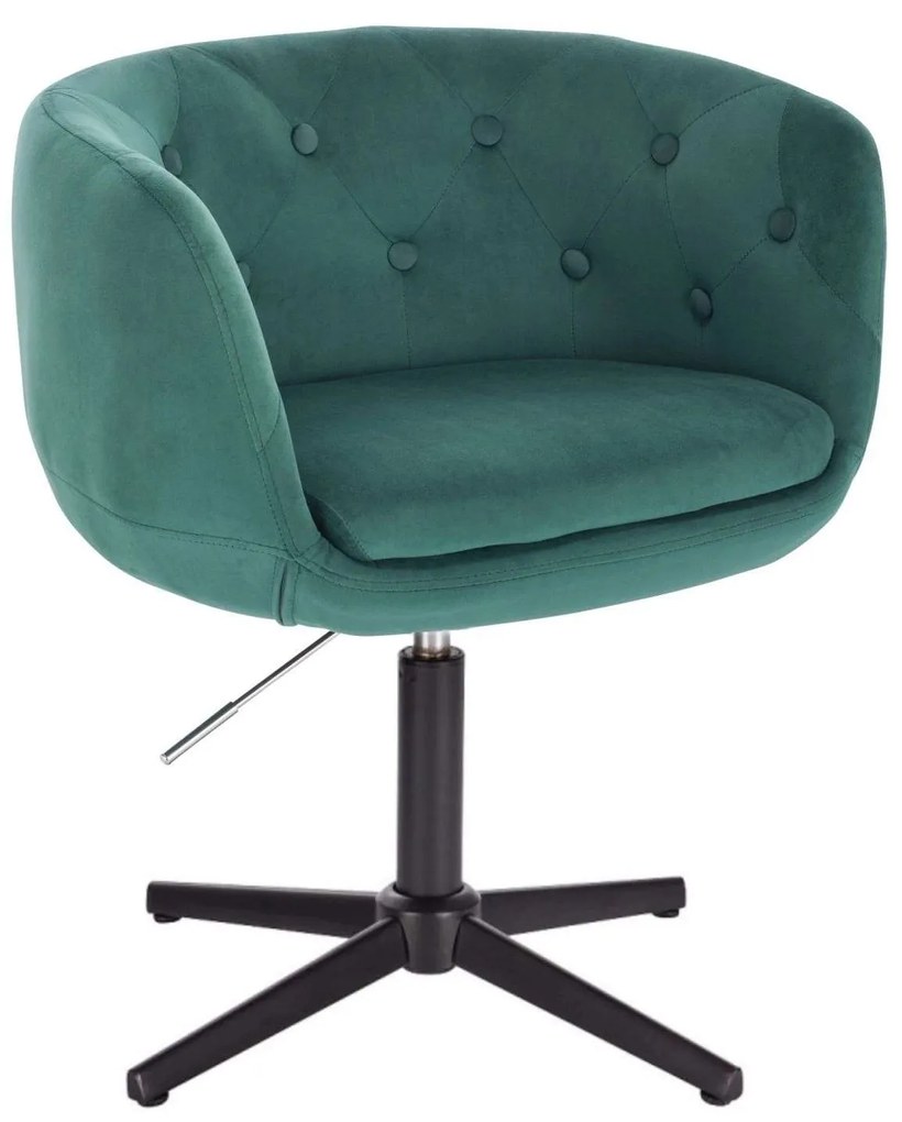 LuxuryForm DESIGN Kreslo MONTANA VELUR na čiernom kríži - zelené