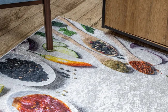 Protišmykový koberec / behúň ANDRE 33580 strieborný / zelený