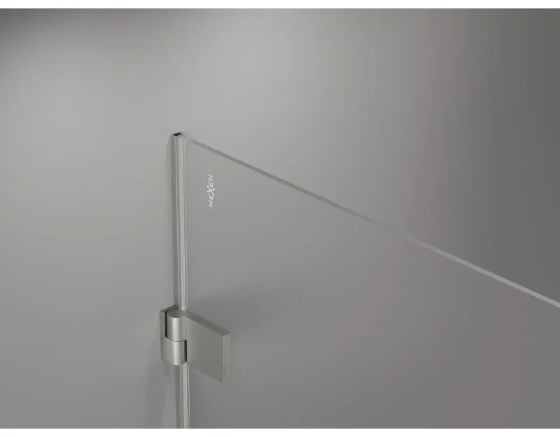 Mexen Lunar-B, výklopný sprchový kút ľavý 100 x 100 cm, 8mm číre sklo, oceľový profil, 832-100-100-97-00-L
