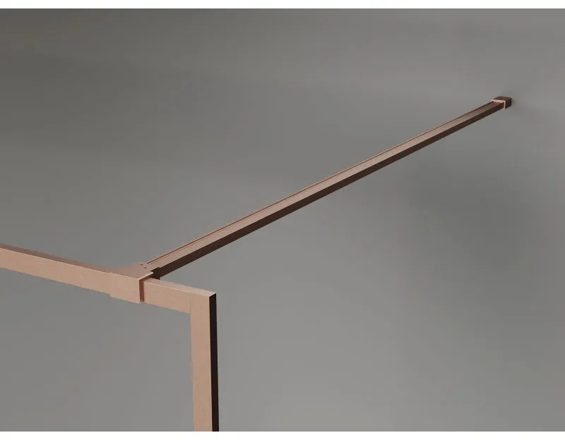 Mexen Kioto-F, sprchová zástena s rámom 65 x 202 cm, 8 mm číre sklo, profil medená matná, 800-065-104-65-00