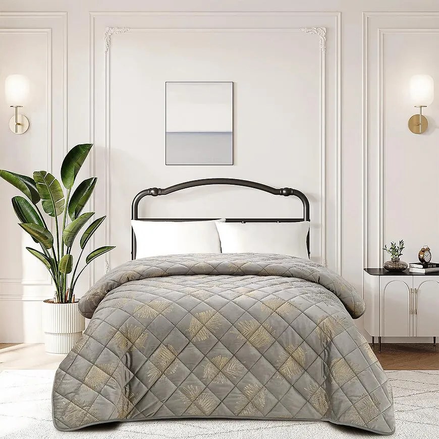 Prikrývka na posteľ Poli 2504-2 sivá 220x250 cm