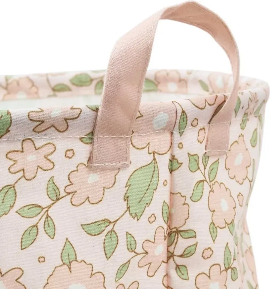 Úložný kôš na hračky kvety ružová o 40 cm