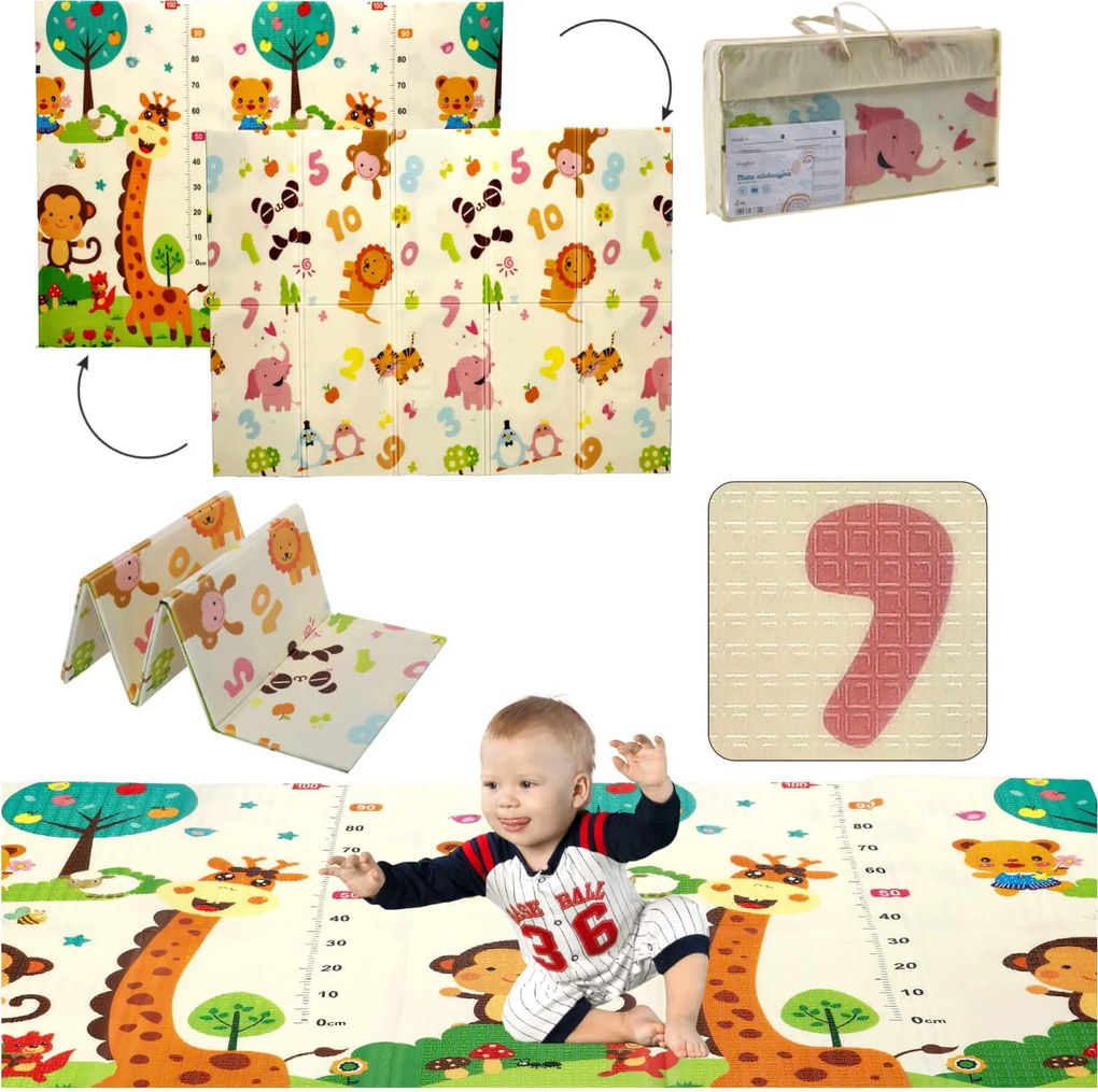 CH Detská obojstranná podložka Animals 150x200